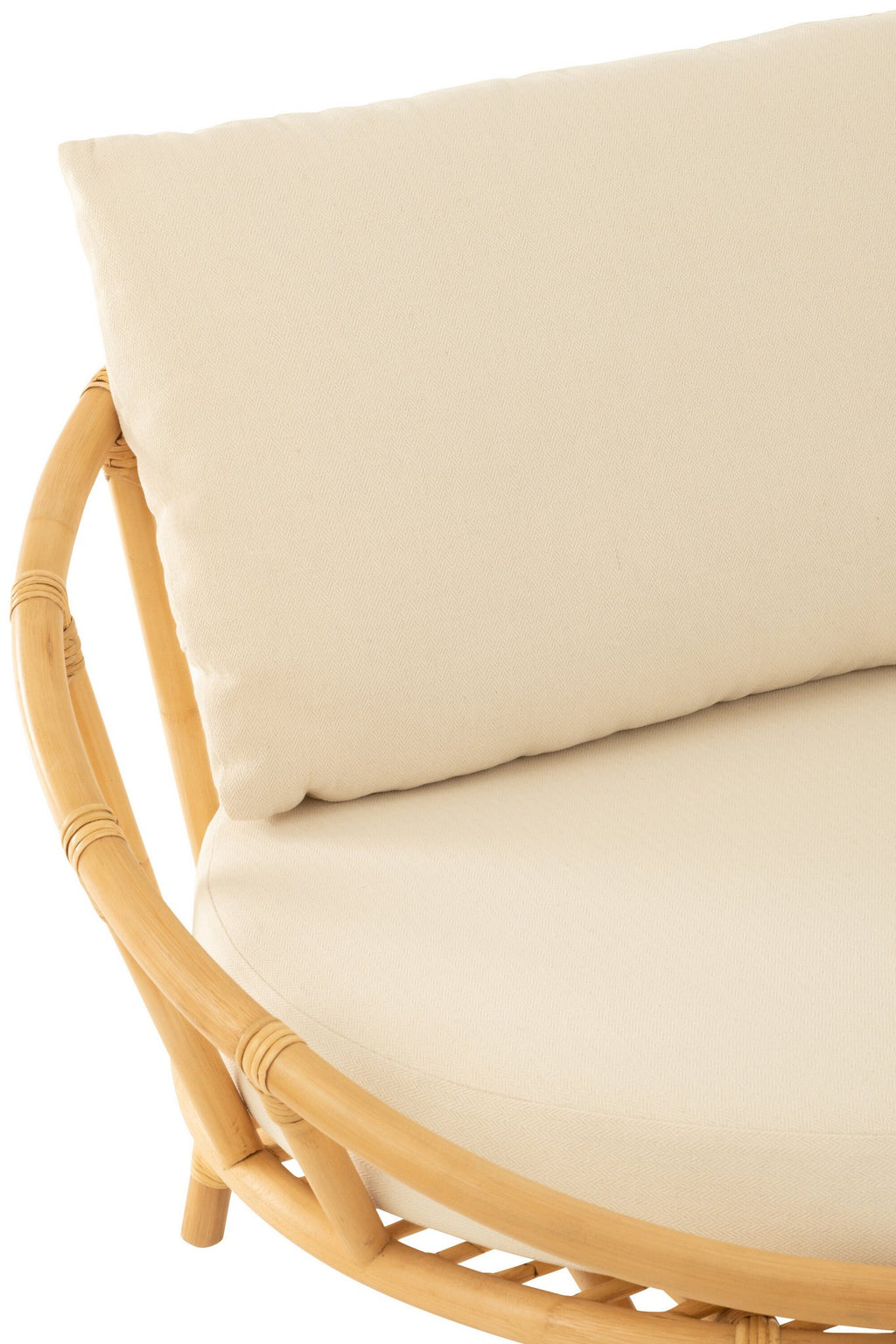 J-Line stoel + kussen - jute/textiel - naturel/wit