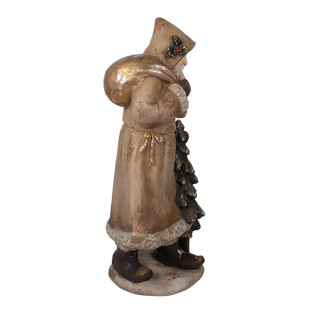 Decoratie Beeld Kerstman 38x30x90 cm Beige Keramisch materiaal