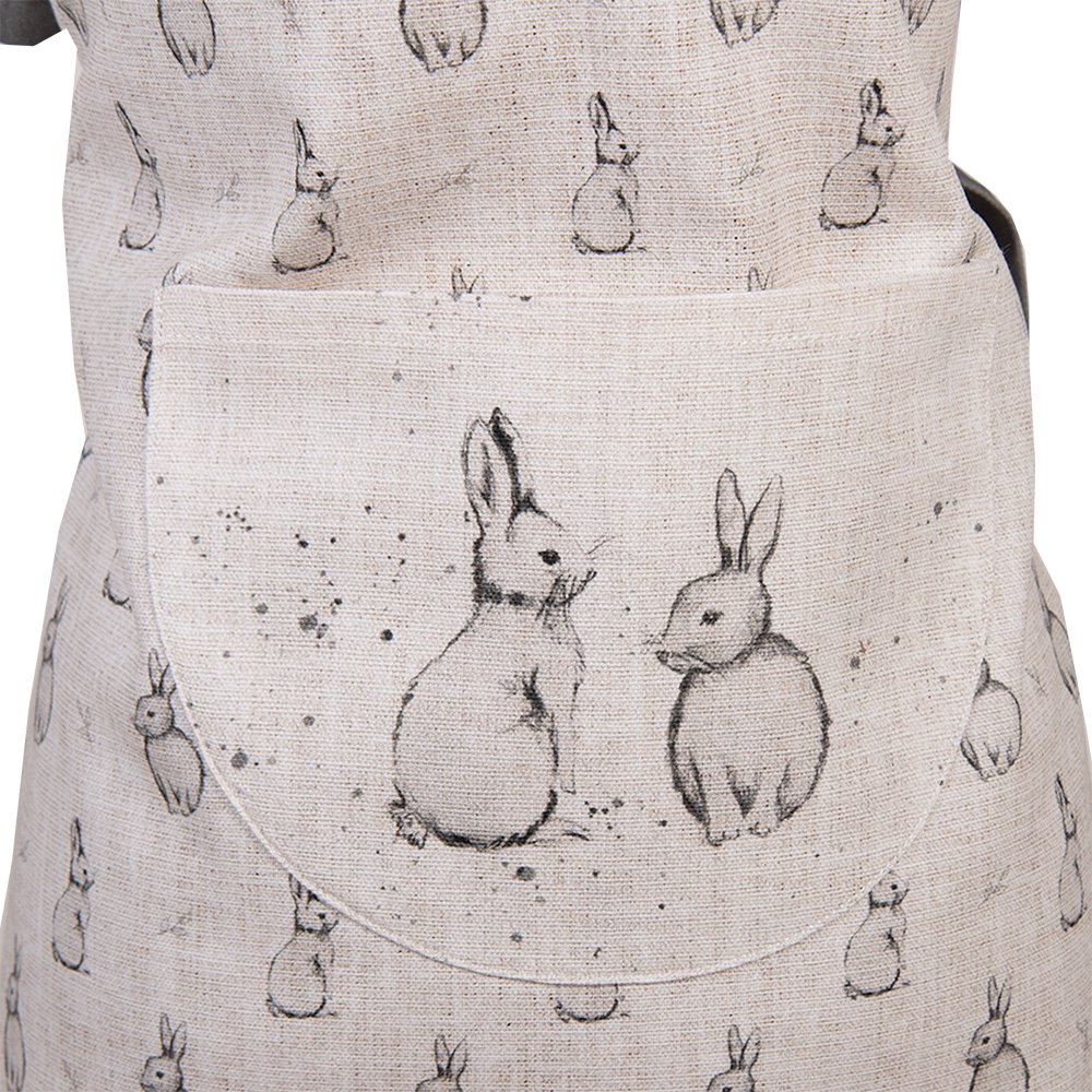 Keukenschort Kinderen 56x48 cm Beige Grijs Katoen Konijn