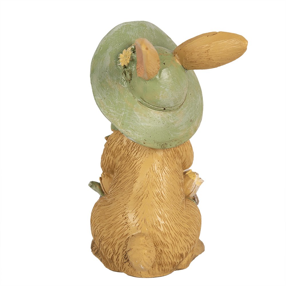 Beeld Konijn 11 cm Bruin Groen Polyresin