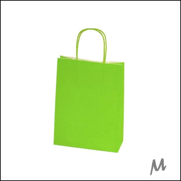Papieren tas S – Lime-licht groen (100 stuks)