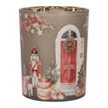Waxinelichthouder Ø 10x13 cm Grijs Glas Kerst