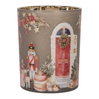 Waxinelichthouder Ø 10x13 cm Grijs Glas Kerst