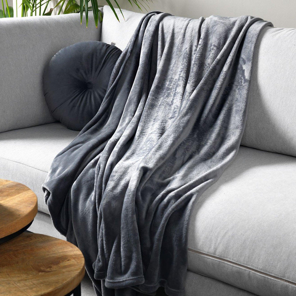Dutch Decor Harvey - Plaid 150x200 cm - Antracietgrijs - antraciet