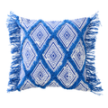 J-Line kussen Oosters Patroon - katoen - blauw/wit
