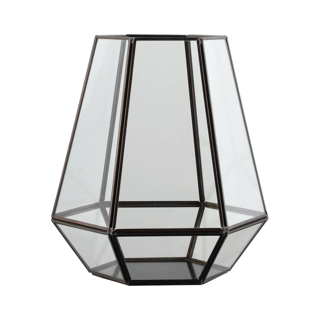 Windlicht Ambatobe Zwart 17x14x19cm