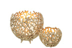 J-Line kaarshouder Blad - aluminium - goud - L