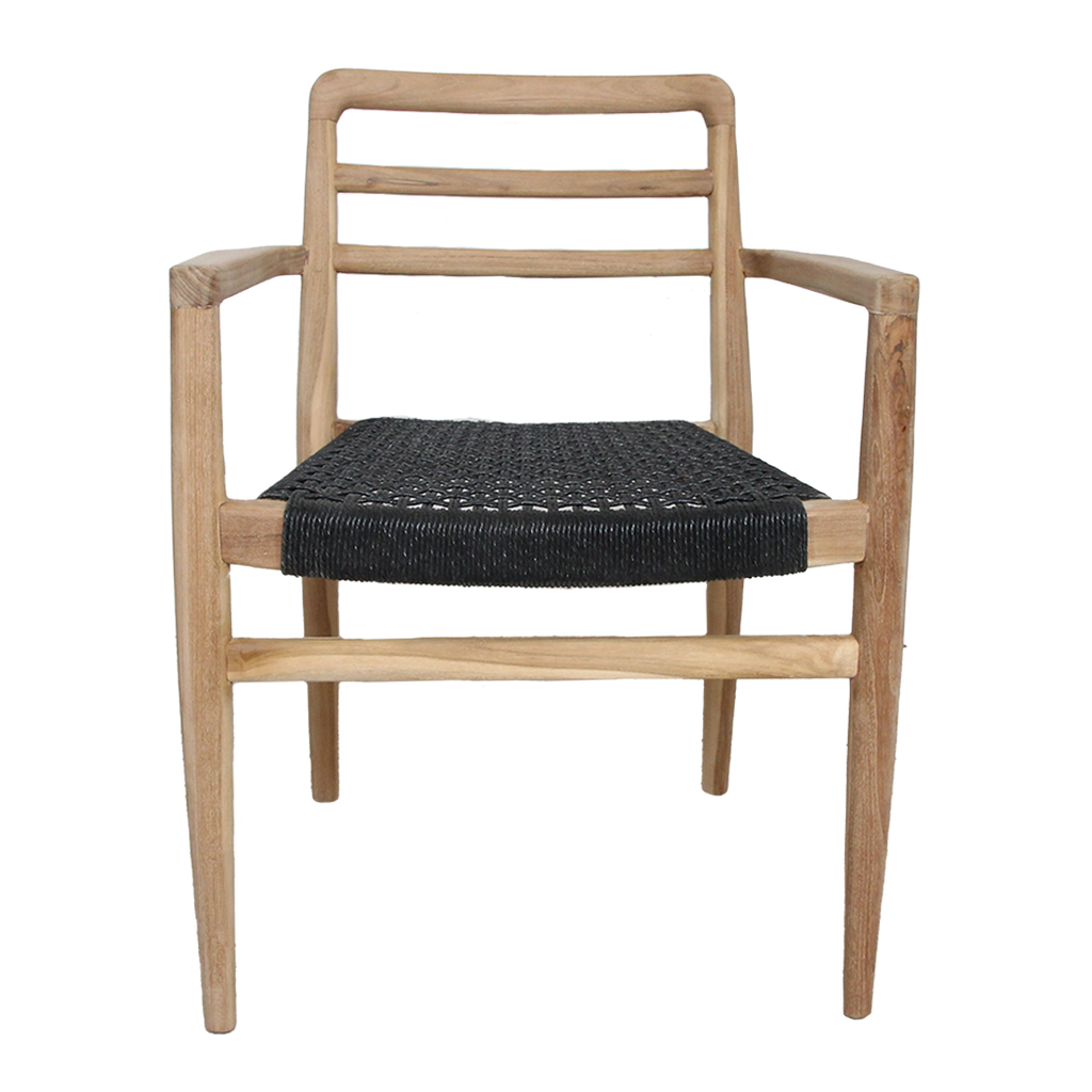 Verano teakhouten tuinstoel met armleuning - Zwart