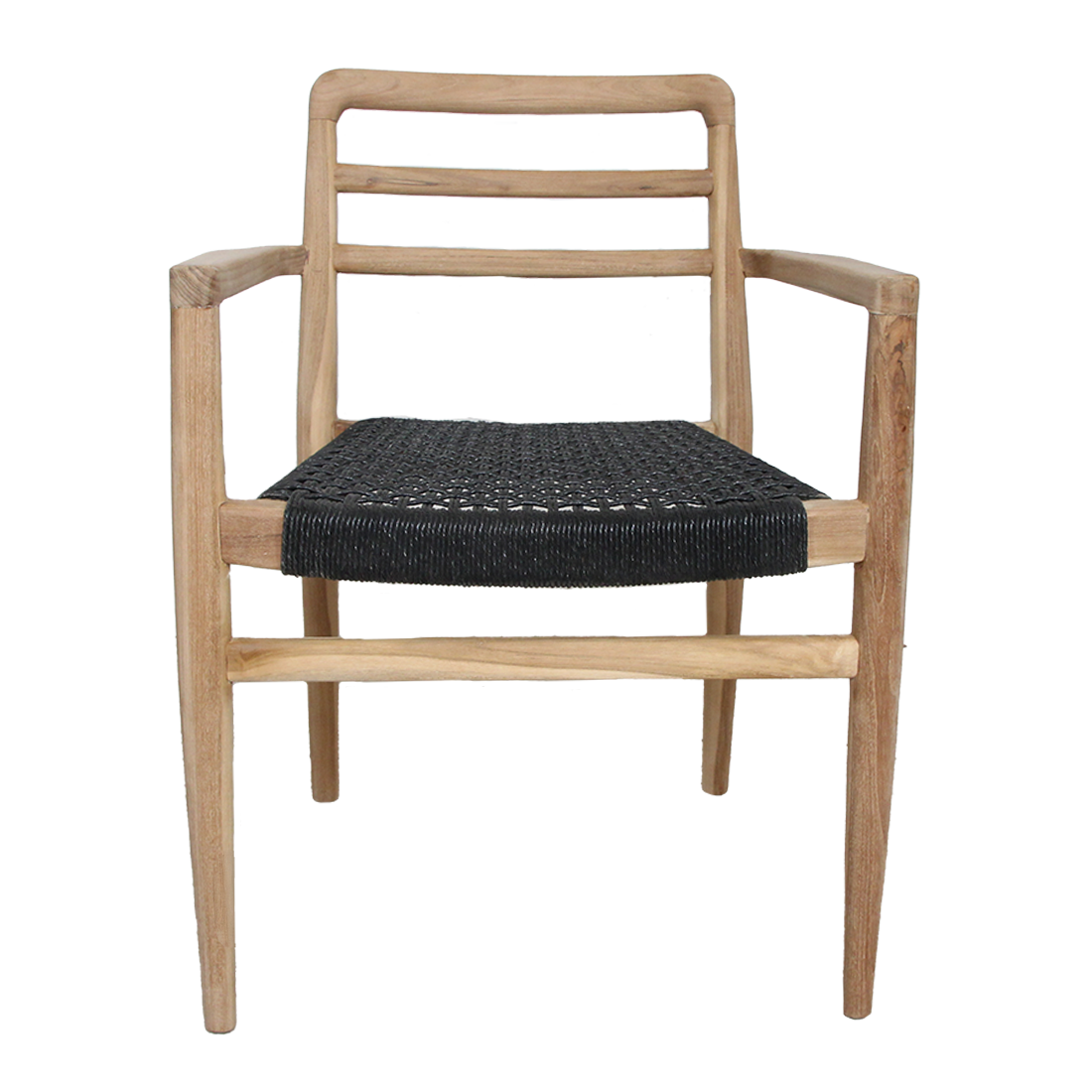 Verano teakhouten tuinstoel met armleuning - Zwart