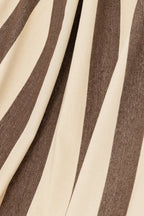 J-Line Hangmat Brede Strepen Katoen/Polyester Donker Bruin/Ecru