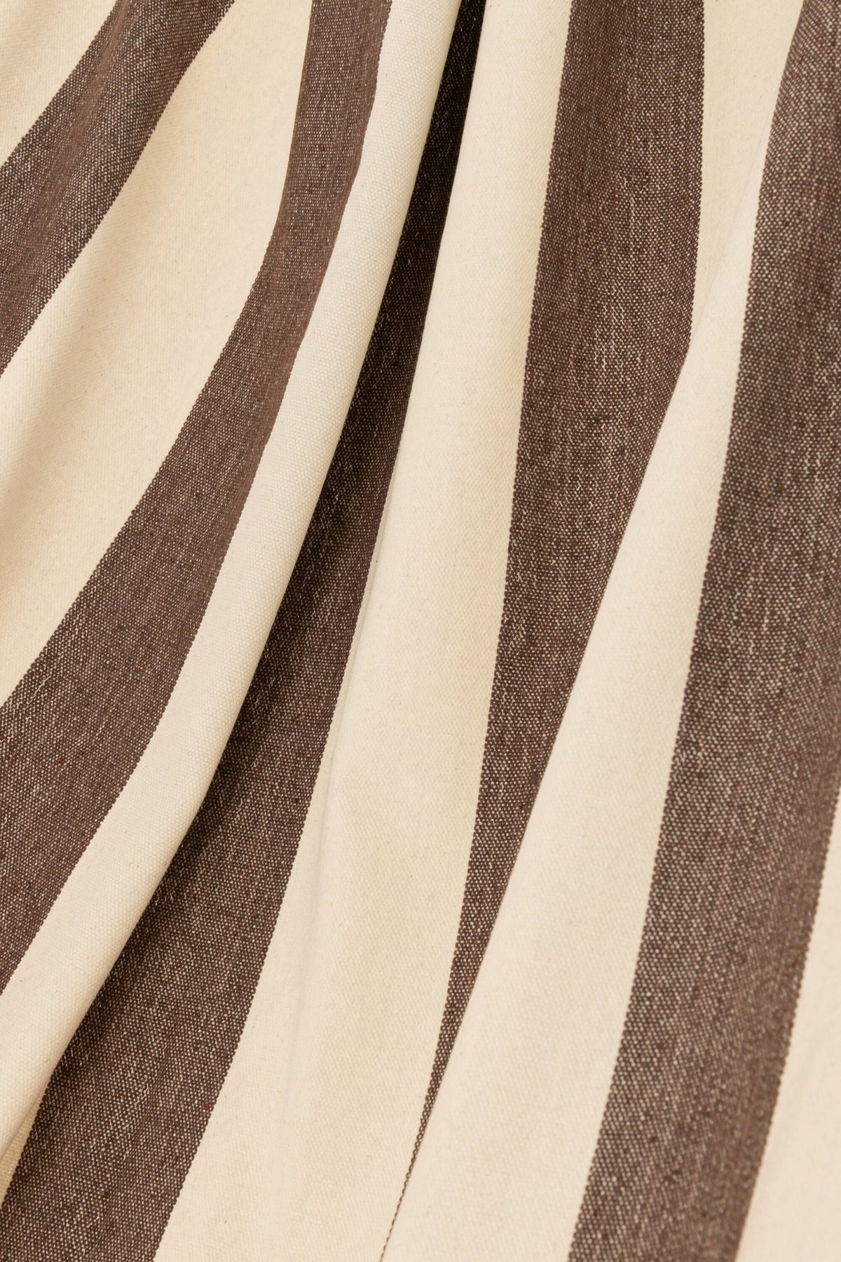 J-Line Hangmat Brede Strepen Katoen/Polyester Donker Bruin/Ecru