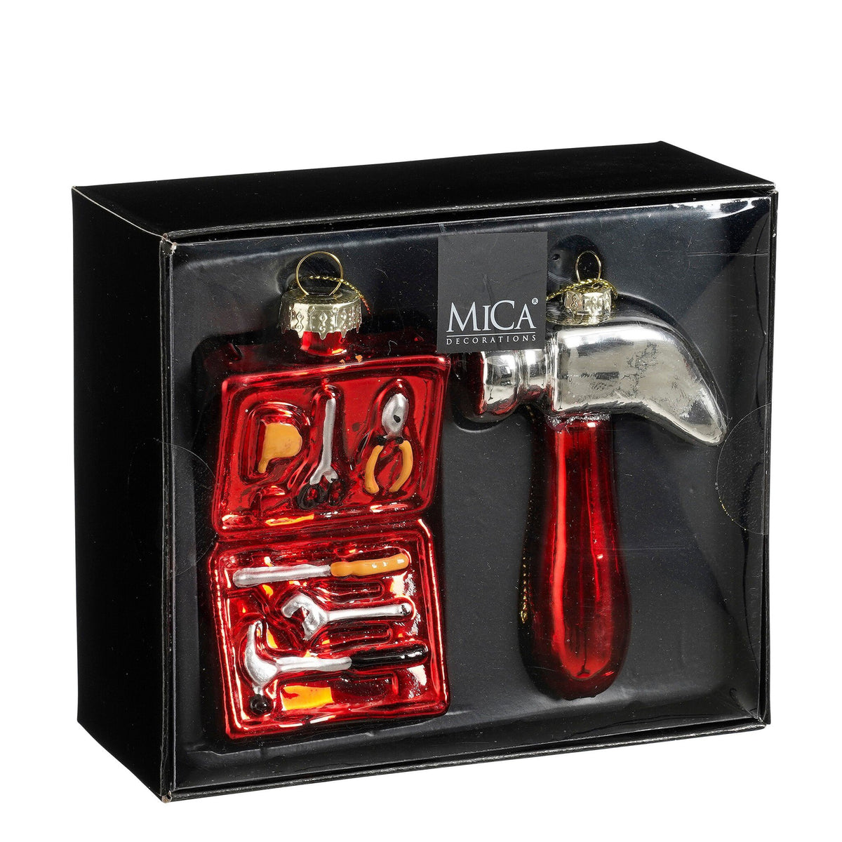 Ornament gereedschap rood 2 stuks