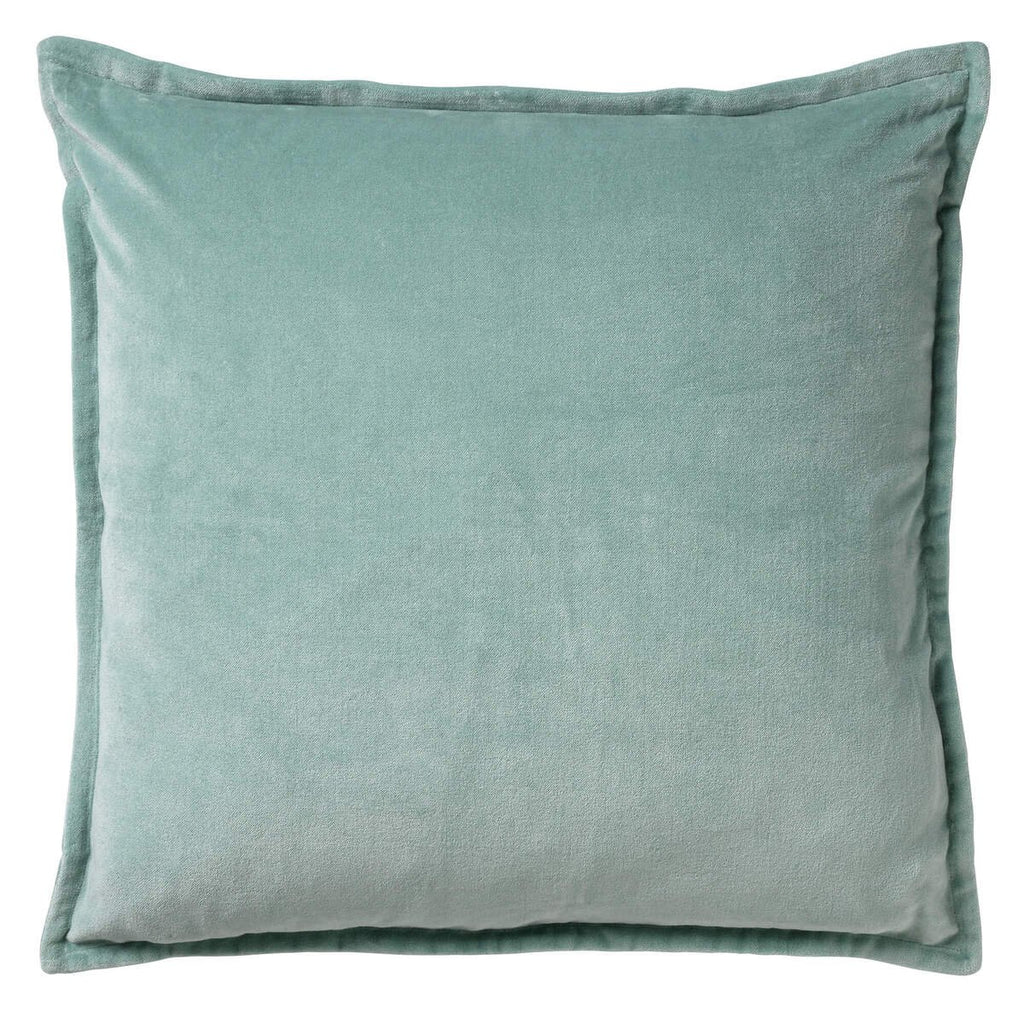 Nederlands decor Caith - Decoratief kussen 50x50 cm - 100% katoenen velours - Jadeite - lichtgroen