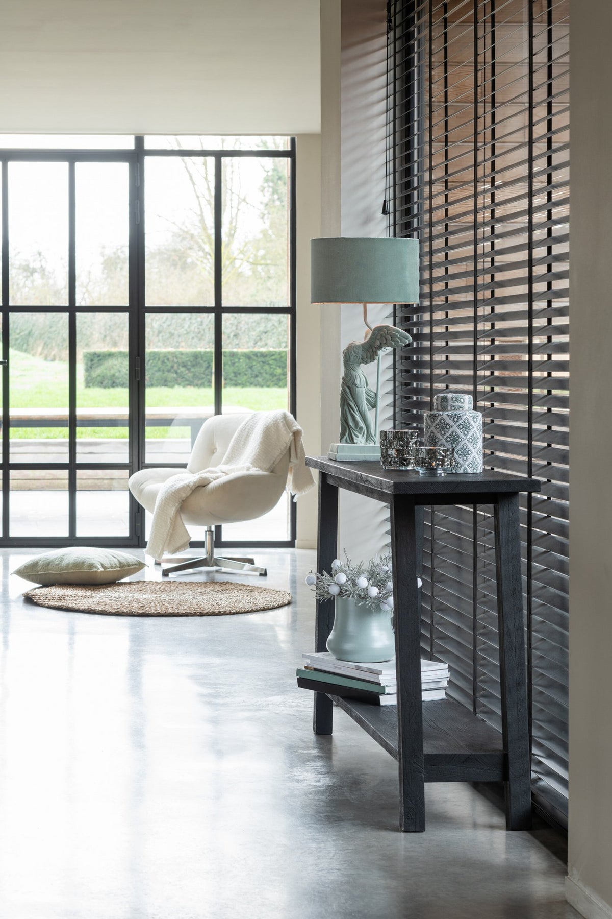 J-Line Console Vierkant Mango Hout Zwart