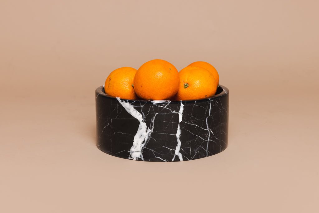 Marmer fruitschaal rond Ø24cm zwart