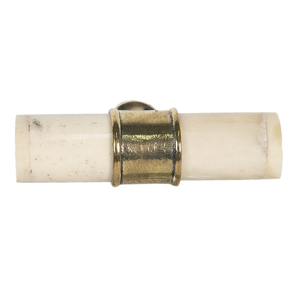 Deurknop 6 cm beige metaal meubelknop