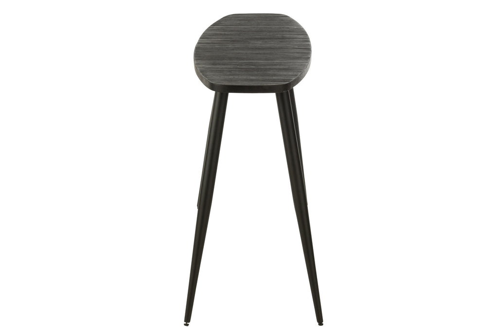 J-Line console Ovaal - hout - zwart