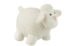 J-Line deurstopper Schaap - polyester - wit - H31 cm - 1,8 kg