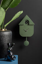 Wandklok Modern Koekoek Metallic