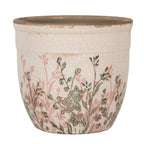 Bloempot Ø 16x14 cm Beige Keramiek Bloemen