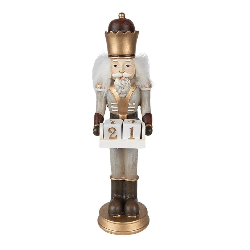 Beeld Notenkraker 22 cm Grijs Polyresin Kerstfiguren