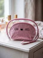 Toilettas Dames Set van 2 24x15 / 19x12 cm Roze Polyurethaan