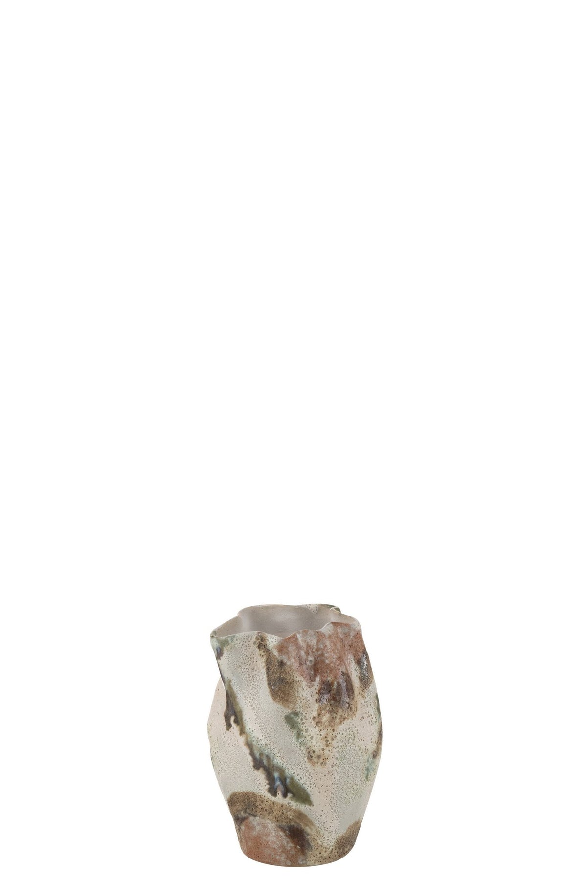 J-Line vaas Maan Rond - keramiek - mix - 19 cm hoog