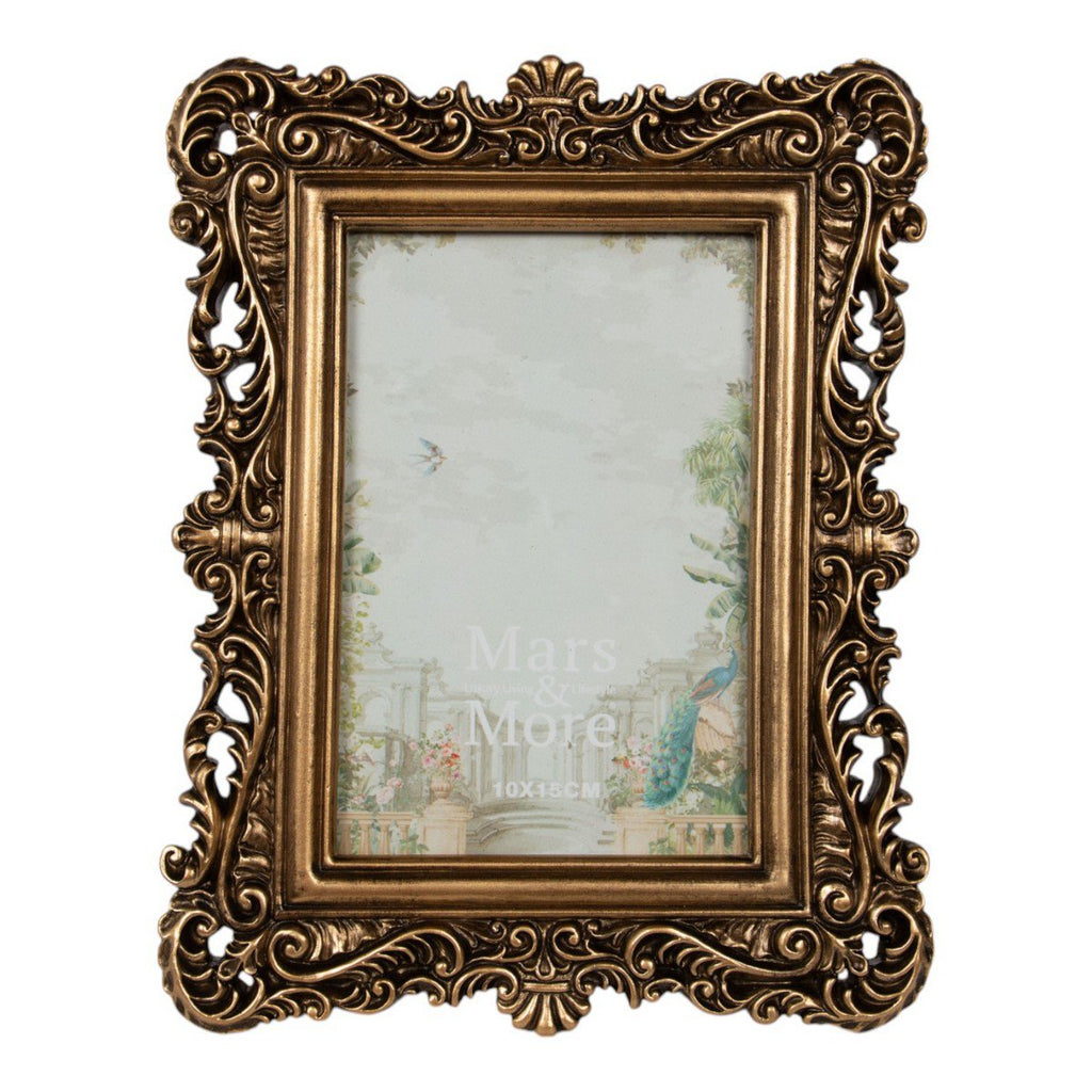 Fotolijst rechthoek elegant hars goud 17,5x1,6x22,2cm