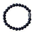 Heren armband Blauwvloed 8 mm met Boeddha kraal