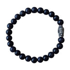 Heren armband Blauwvloed 8 mm met Boeddha kraal
