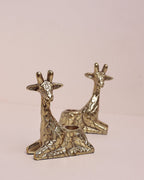 Kaarshouder | Messing giraffe | H 15,5 x D 7,5 cm, set van 2