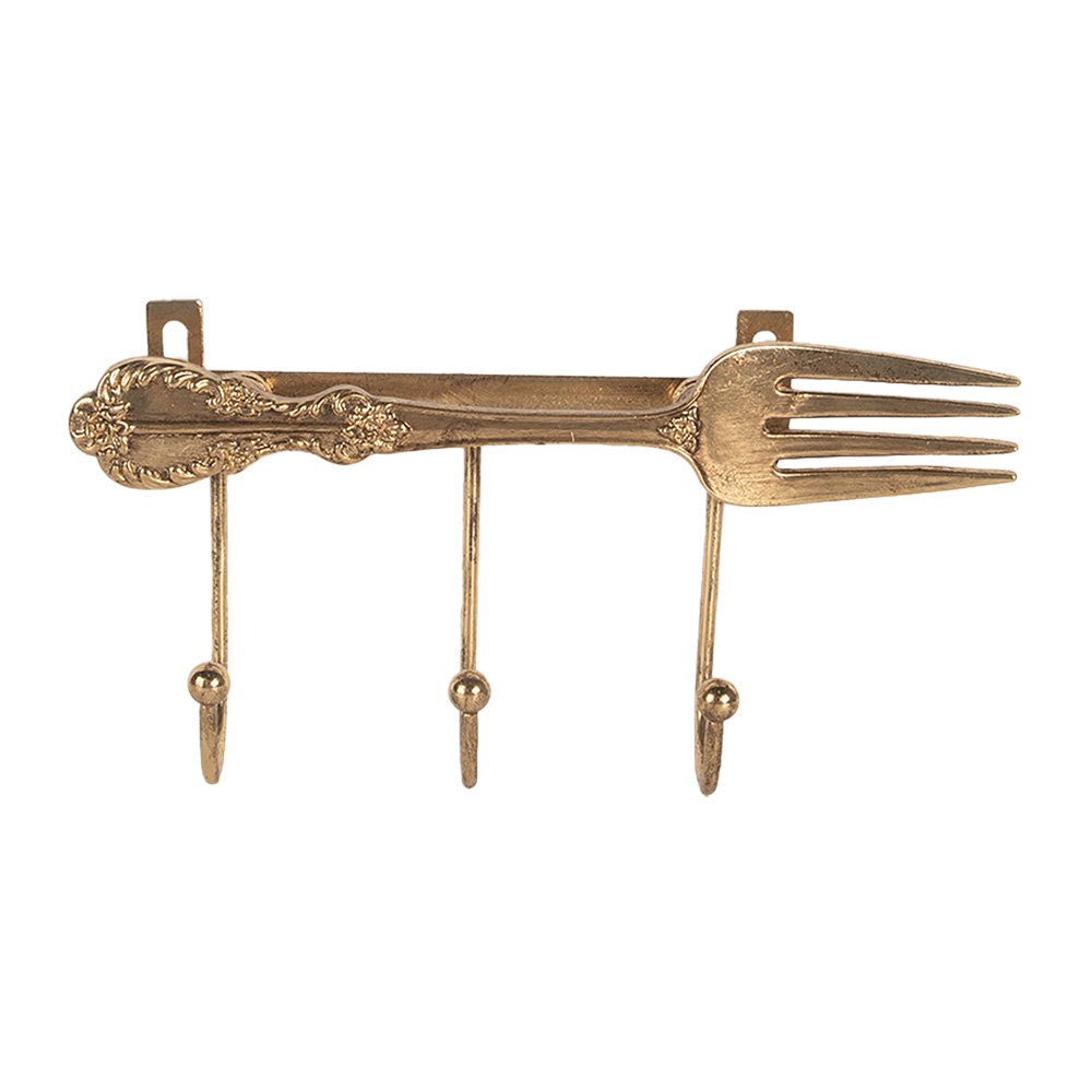 Wandhaak 18x4x9 cm Goudkleurig Metaal