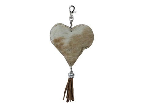 Sleutelhanger hart bruin 10cm