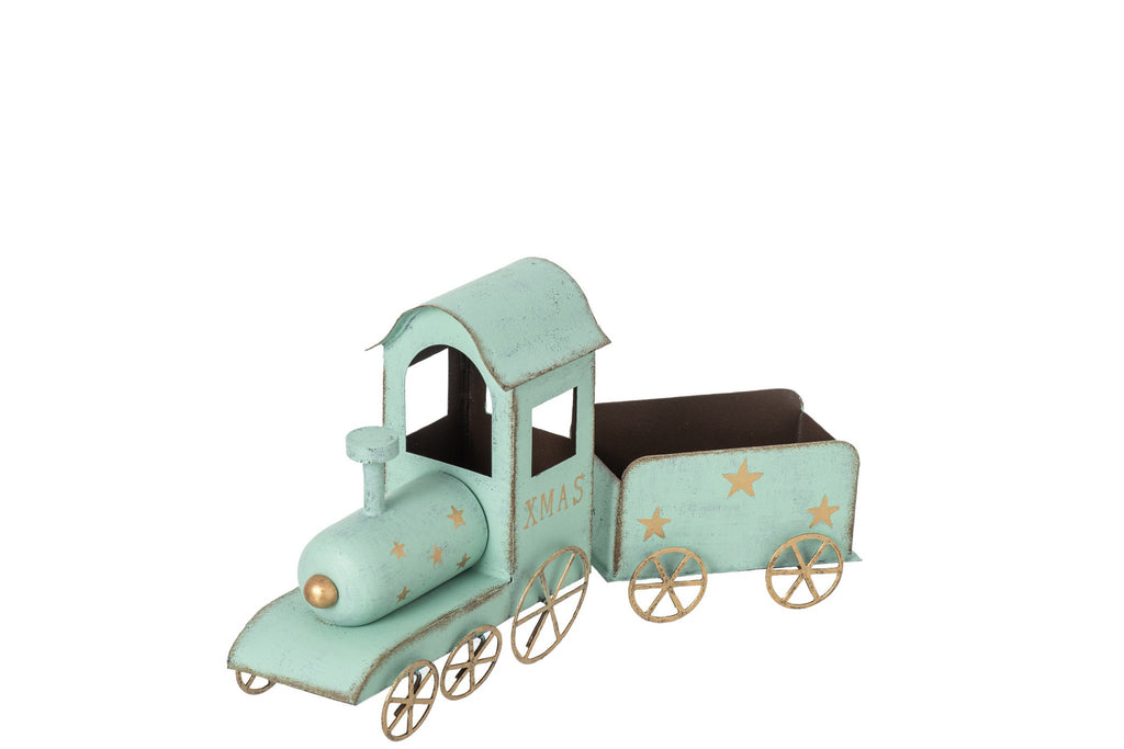 J-Line Trein - ijzer - lichtblauw/goud