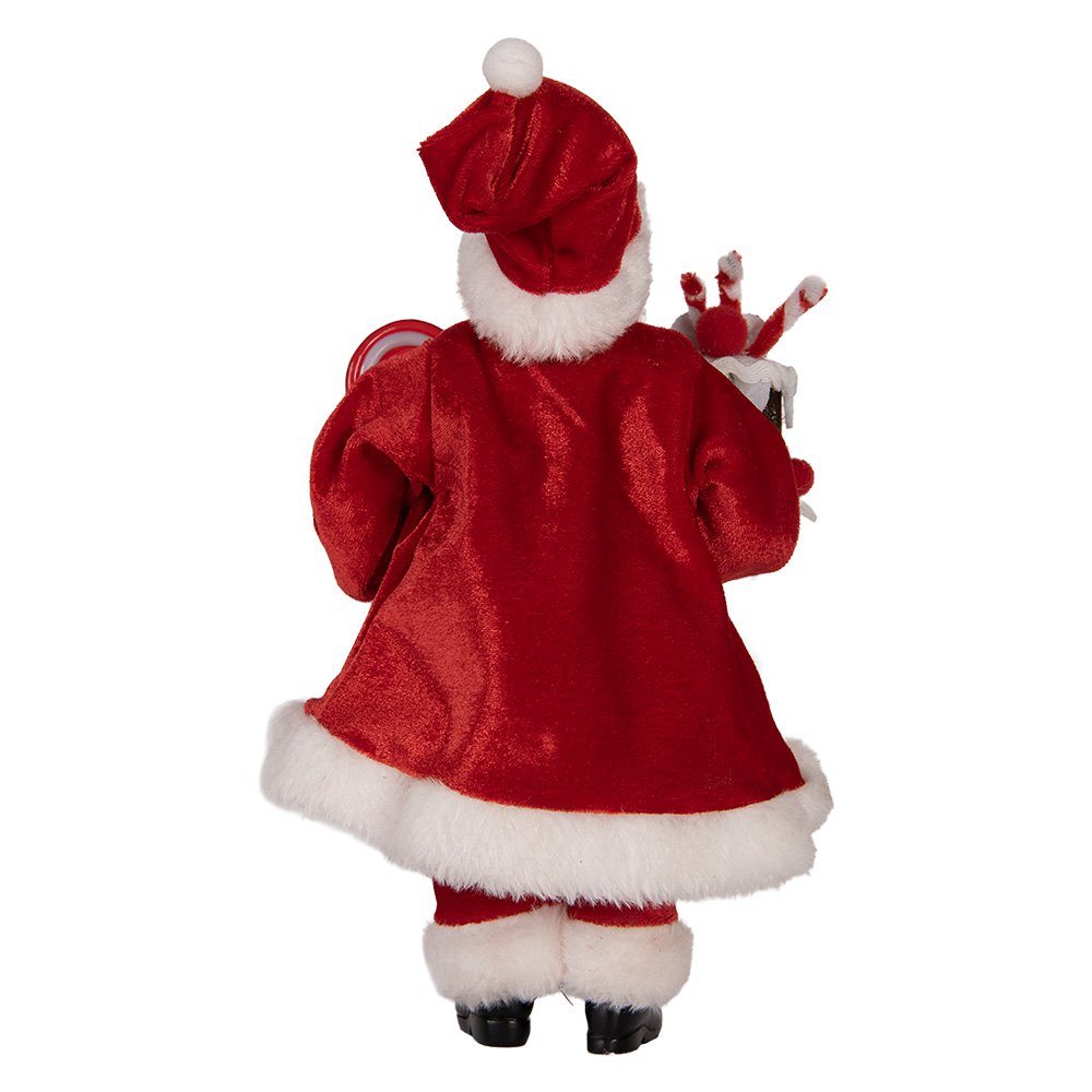 Kerstdecoratie Beeld Kerstman 16x8x28 cm Rood Textiel