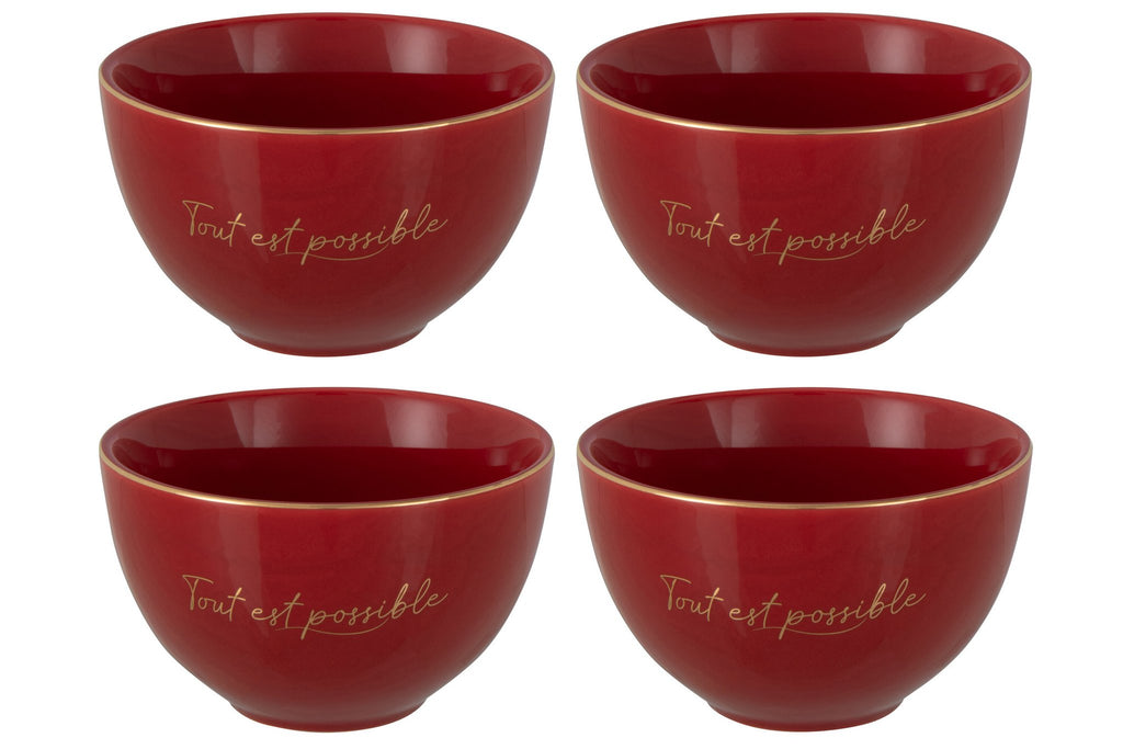 J-Line Tout Est Possible kom - porselein - rood