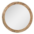 Spiegel Ø 60x6 cm Bruin Groen Hout Wandspiegel