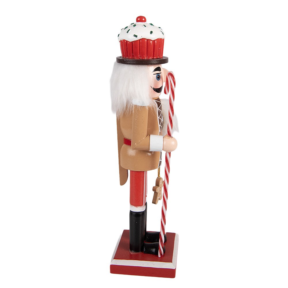 Kerstdecoratie Beeld Notenkraker 8x7x25 cm Bruin Hout