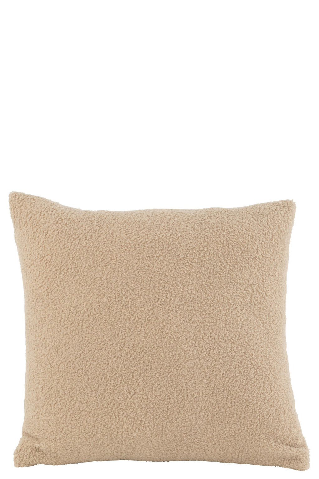 J-Line kussen Teddy Bouclé - polyester - donkerbeige