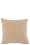 J-Line kussen Teddy Bouclé - polyester - donkerbeige