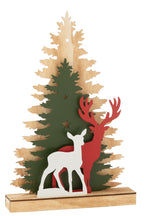 J-Line Deco Winter Led Rendier Bomen Hout Mix