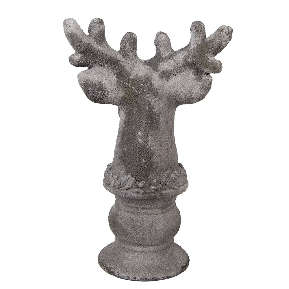 Decoratie Beeld Hert 17x14x26 cm Grijs Steen