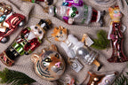Kersthanger Kerstman 17 cm Rood Wit Glas Kerstbal