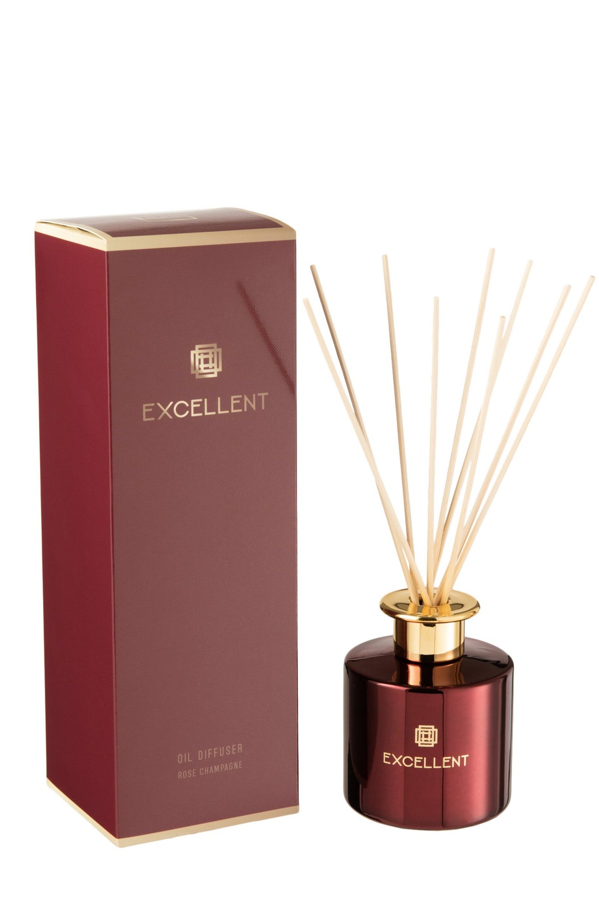 J-Line geurstokjes Excellent - Rose Champagne - glas - rood