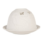 Waxinelichthouder Ø 12x8 cm Wit Porselein Honden