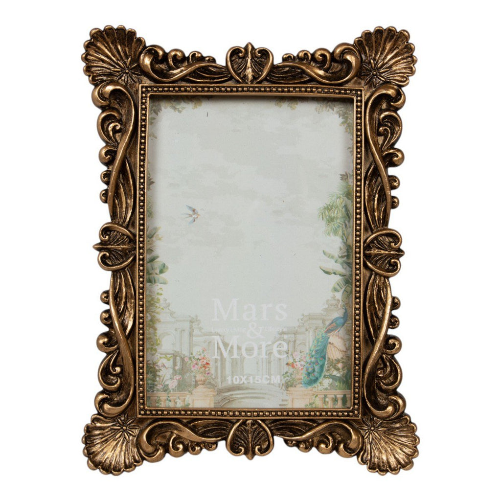 Fotolijst rechthoek schelp goud 15,2x2,4x20,4cm