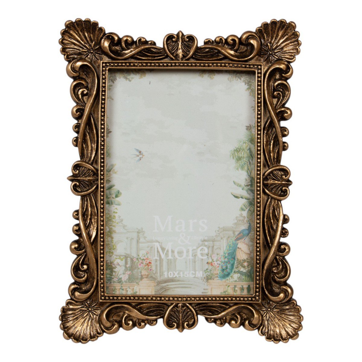Fotolijst rechthoek schelp goud 15,2x2,4x20,4cm