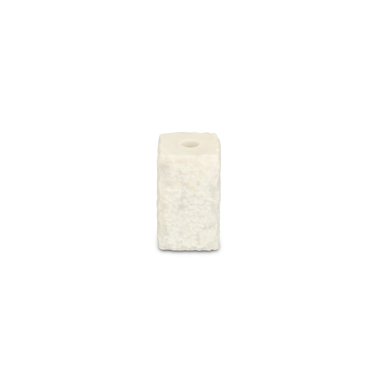 Kaarshouder 8x8xH13,5cm marmer wit Opus