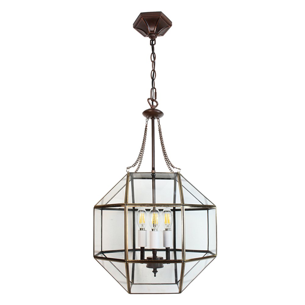 Hanglamp 30x30x170 cm transparant metaal hanglamp eettafel