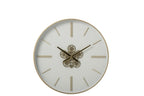 J-Line Wandklok - ijzer - wit/goud - small